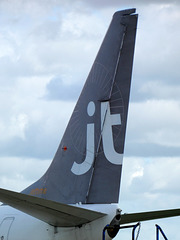 Tailfin of Boeing 737-73S/W OH-JTZ (ex-Jet Time Finland)