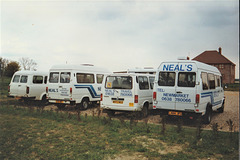 Neal’s Travel mini-coaches at Isleham – 5 May 1996 (309-22)