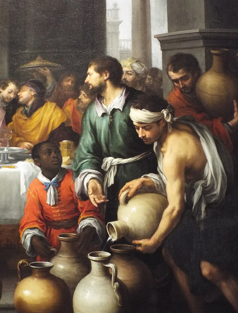 Detail of The Marriage Feast at Cana by Murillo in the Metropolitan Museum of Art, July 2023