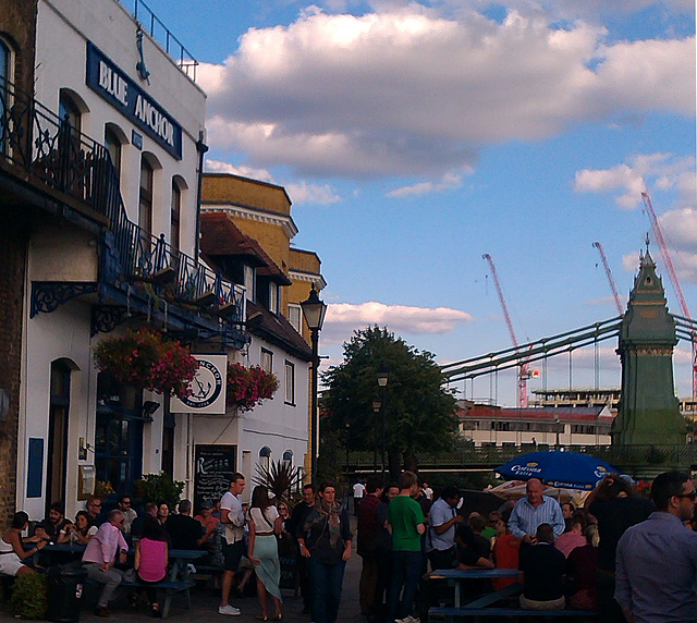 Hammersmith Bridge and the Blue Anchor