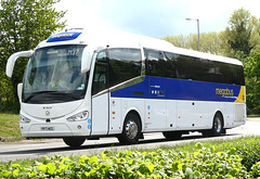 Prospect Coaches (Megabus contractor) PR71 MEG on the A11 at Barton Mills - 7 May 2022 (P1110458)