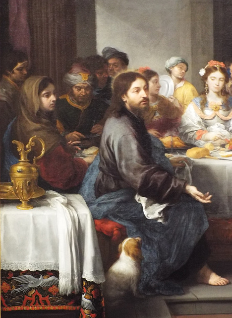 Detail of The Marriage Feast at Cana by Murillo in the Metropolitan Museum of Art, July 2023