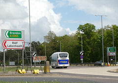 Prospect Coaches (Megabus contractor) PR71 MEG on the A11 at Barton Mills - 7 May 2022 (P1110465)