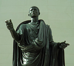 Detail of the Statue of Lucius Mummius Maximus in the British Museum, April 2013
