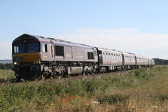 66746 at Willerby Carr Crossing with The Royal Scotsman Luxury Train 66743 was on the rear of the Train 14th July 2016