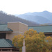 View from our balcony....Gatlinburg, Tennessee  (see the "Smokey" Mountains in the background)