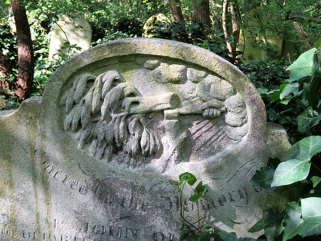 abney park cemetery, london,john oliver 1850, axe and tree