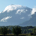 Die Spitze des Niesen taucht aus den Wolken auf