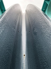 Detail einer Seilscheibe auf dem Förderturm