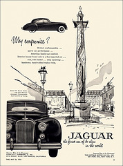 Jaguar Automobile Ad, 1954