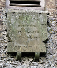 sellindge church, kent, c19 sundial, 1837, our days on earth are a shadow