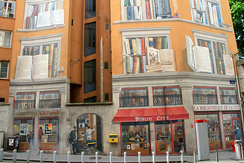 Fresque  La bibliothèque de la cité