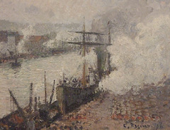 Detail of Steamboats in the Port of Rouen by Pissarro in the Metropolitan Museum of Art, May 2011