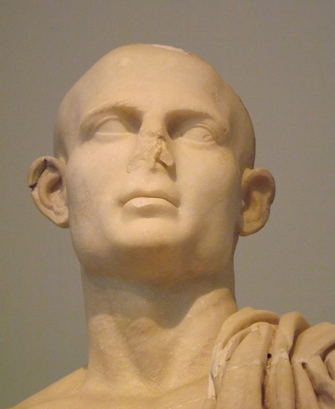 Detail of the Pseudo-Athlete of Delos in the National Archaeological Museum of Athens, May 2014