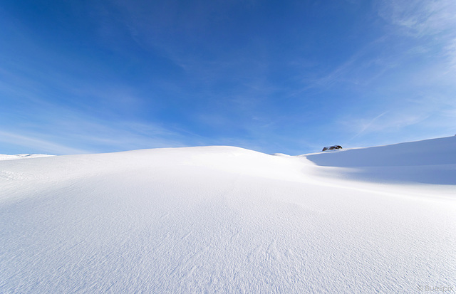 ein noch unberührtes Schneefeld (© Buelipix)