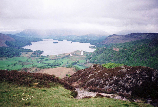 Derwent Water from Kings How (392m) (Scan from May 1991)