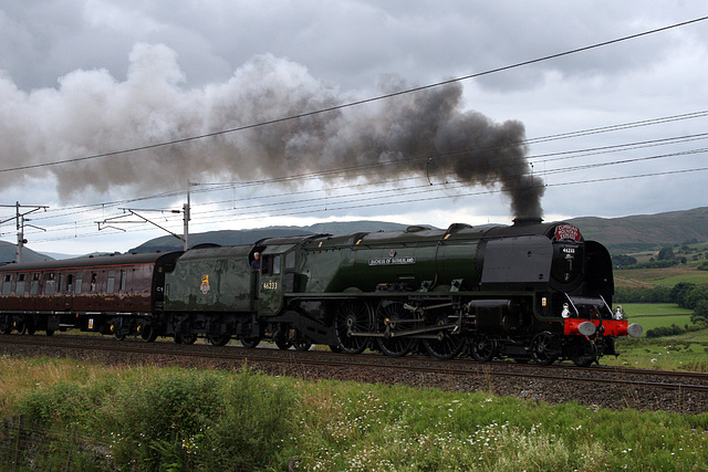 W.A. Stanier class 8P Coronation 4-6-2 46233 DUCHESS OF SUTHERLAND climbing Shap Bank at Scout Green with 1Z62 The Cumbrian Mountain Express Crewe - Carlisle 23rd July 2016