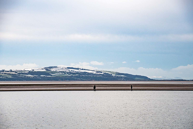 Looking across to a snowy North Wales