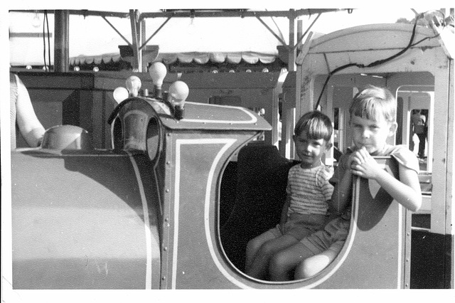 Steve and me on a fairground ride