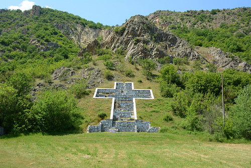 Bulgaria, Rupite, Cross on the Slope