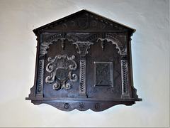 smeeth church, kent,  c17 reset panels with scott arms