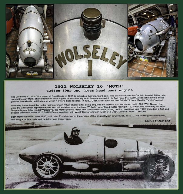 Wolseley 'Moth' Brooklands Museum collage