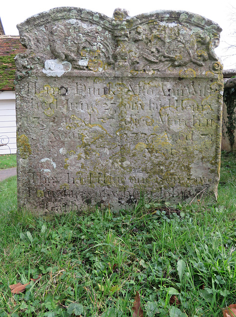 smeeth church, kent,  c18 tombstone to henry dunk c.1751