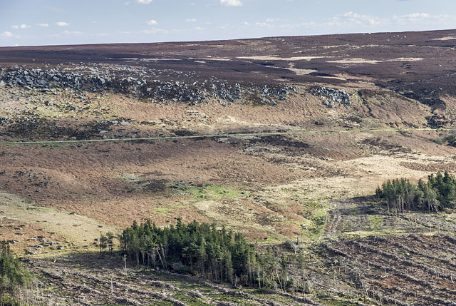 Burbage Edge and bloomery site from Higger Tor