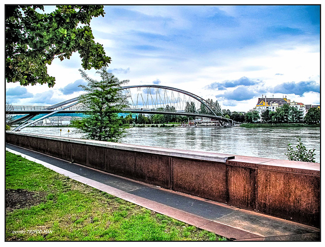 Dreiländer Brücke - Blick von Hünningen /Elsass