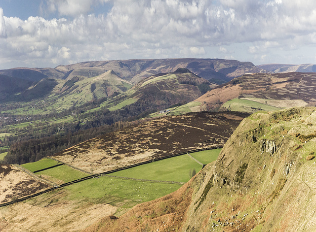 Kinderscout plateau from Higger Tor, x2 vertical exaggeration