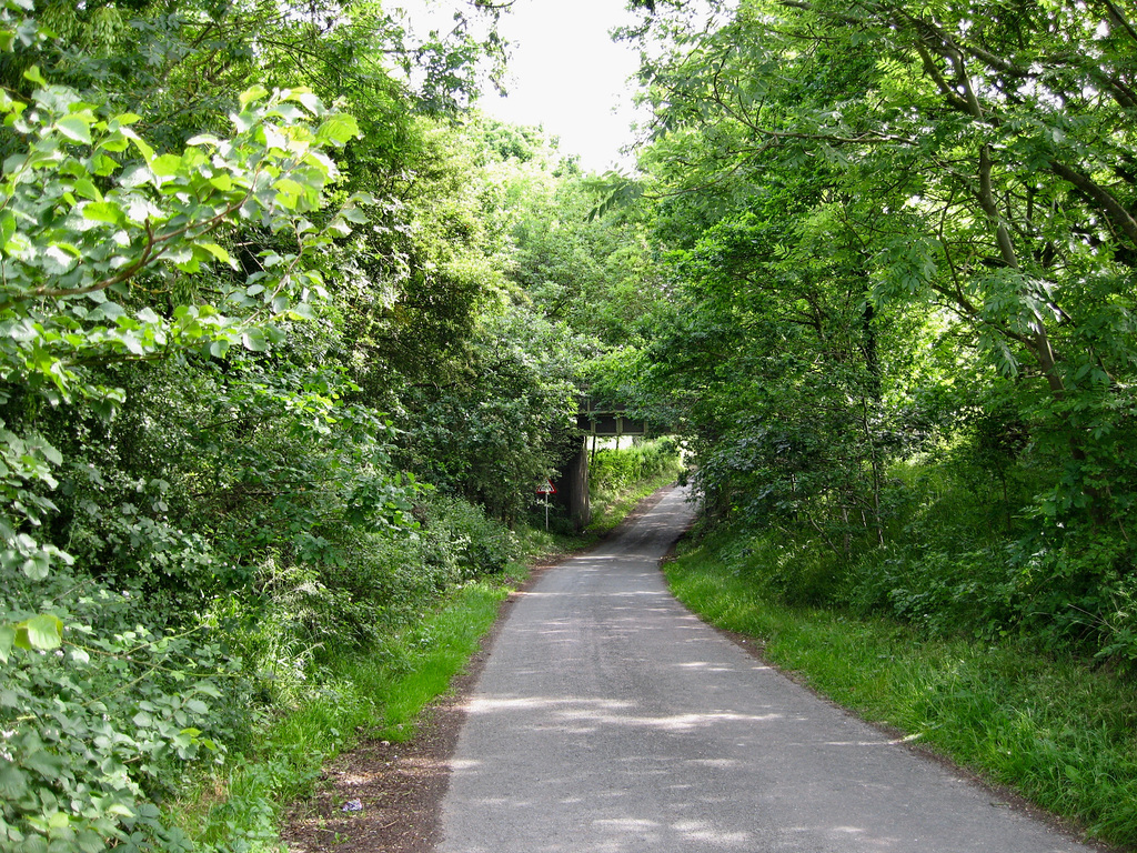 Flash Lane passes under the old railway bridge