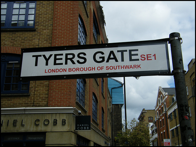 Tyers Gate street sign