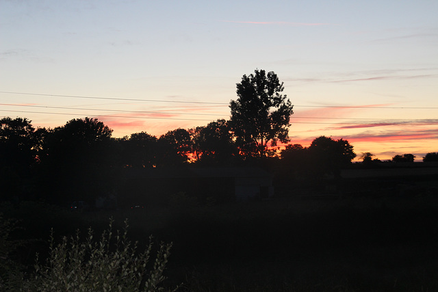 coucher de soleil dans le Berry