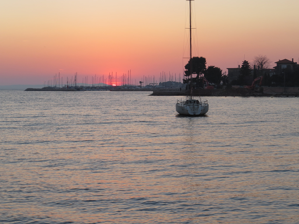 Coucher de soleil sur Zadar.