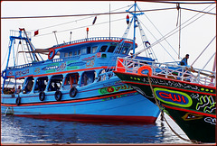 Port Said : le  originali barche da pesca egiziane a Port Fouad