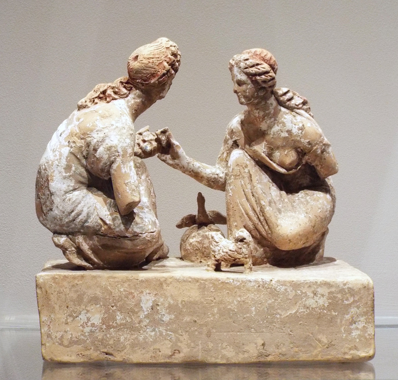 Girls Playing Knucklebones with Pets in the Boston Museum of Fine Arts, January 2018