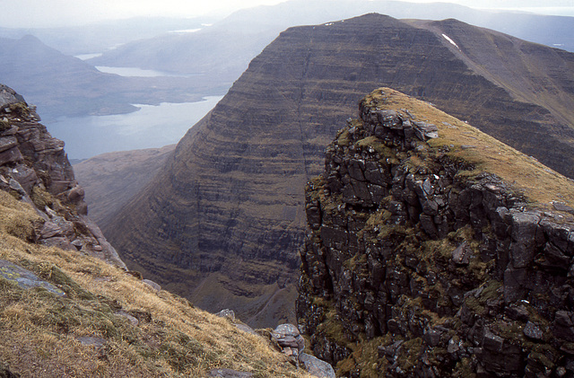 Tom na Gruagaich from The Eag Dhuibh,(Black Cleft) Beinn Alligin,Torridon 16th May 1996