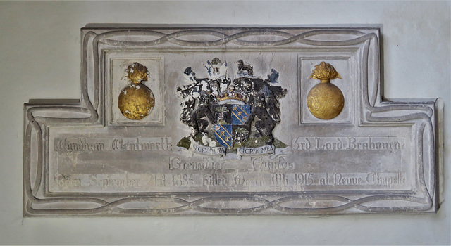 smeeth church, kent, c20 wwi tomb of wyndham wentworth +1915