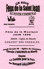 Concert des Chorales à l'église de Chaumes-en-Brie le 24/06/1999