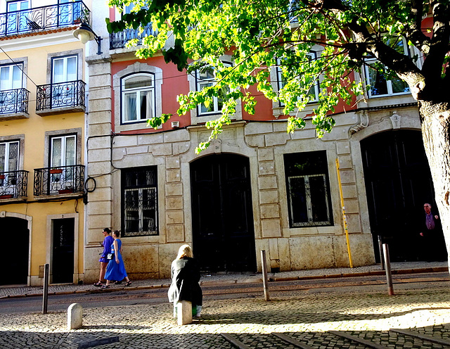 A stop on Lisbon's steep sidewalks