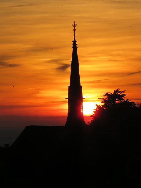 st peter, church, c19, hussey, folkestone , kent, sunset (2)