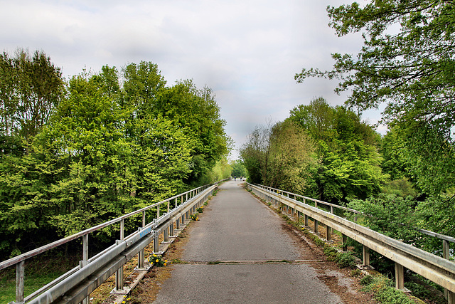 Ehem. Zechenbahnbrücke Achenbach über der Emscher (Dortmund-Mengede) / 23.04.2022