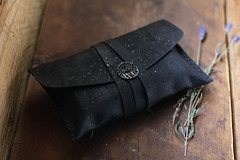 Black cork tarot pouch