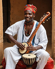 Musicien africain , composition générée par l'IA .