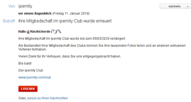 Und erneut die club - Mitgliedschaft verlängert.....