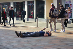 Man Lying on Buchanan Street, Glasgow