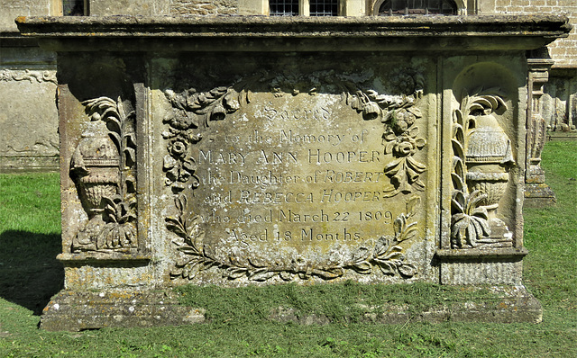 lacock church, wilts (7) c19 tomb of mary ann hooper +1809