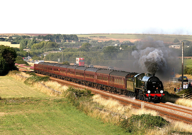 Ex Southern King Arthur Class 4-6-0 No.30777 SIR LAMIEL approaching Spital Bridge Seamer 1st August 2006