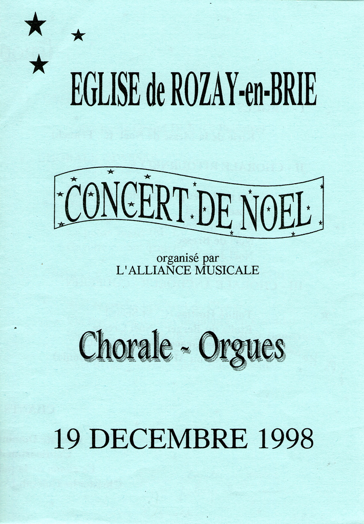 Concert de noël à l'église de Rozay-en-Brie le 19/12/1998