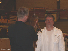 Caithlin getting examined on stage